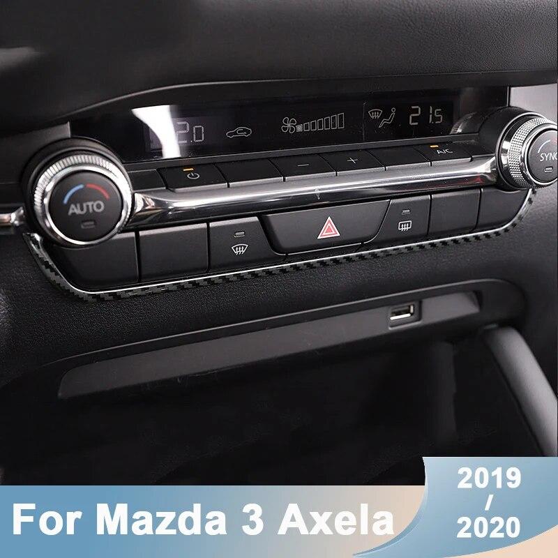 For Mazda 3 Axela   Stainless Steel Car Dashboard Central Control Trim Cover Interior Mouldings Sticker Accessories