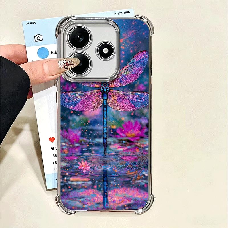 

Beautiful Dragonfly Aesthetics Plating Phone Case For Xiaomi Poco X5 X6 X7 X8 Pro Max F8 Ultra F7 M8 M7 M5S Redmi 15C 15 14C 13C Xiaomi Redmi 15C 173