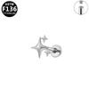 G23 Titanium Legering Mode Piercing Sieraden: Oorbel met Interne Schroefdraad Paardenoog Zirkonia