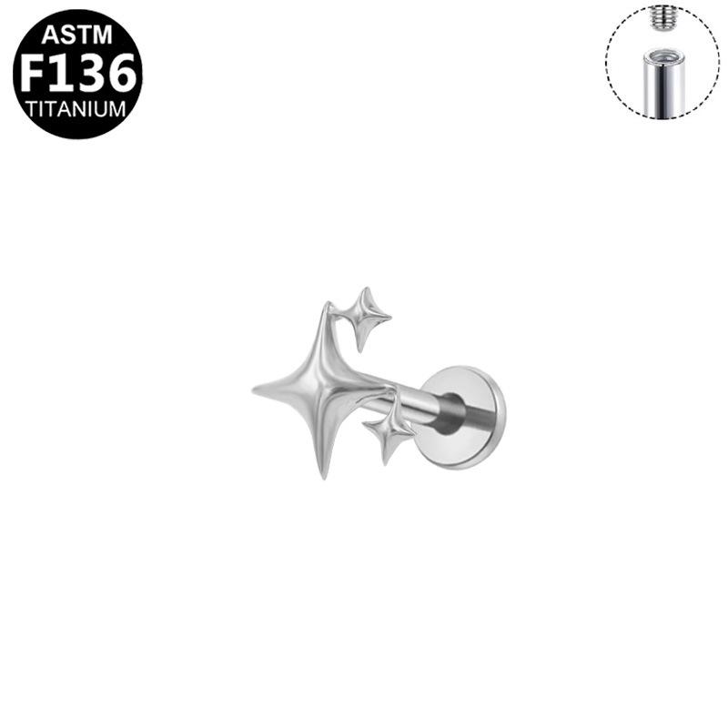 G23 Titanium Legering Mode Piercing Sieraden: Oorbel met Interne Schroefdraad Paardenoog Zirkonia