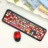 Mofii Drahtlose Maus und Tastatur Set Runde Tastenkappen Farbe Tastatur Frauen Büro Drahtlose Tastatur Volle Größe Schreibmaschinentastatur