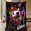 Soccer Ball Energy Burst Theme blanket Lightweight Warm Flannel Blanket Decorative Throw Blanket for Home Decoration