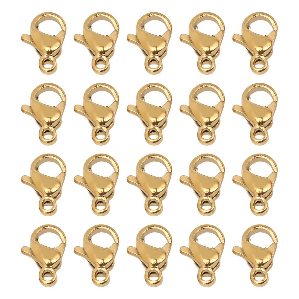 20 Pcs Lobster Clasp Vacuum Plating Stainless Steel Gold Lobster Buckle DIY Jewelry Connection Buckle