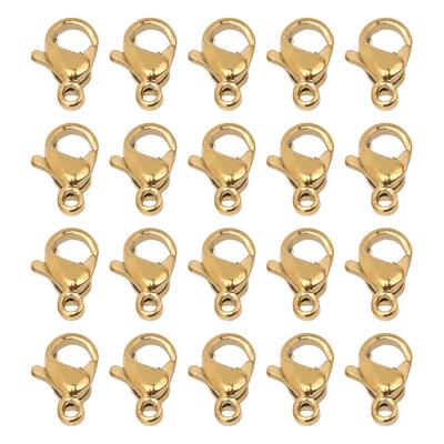 20 Pcs Lobster Clasp Vacuum Plating Stainless Steel Gold Lobster Buckle DIY Jewelry Connection Buckle
