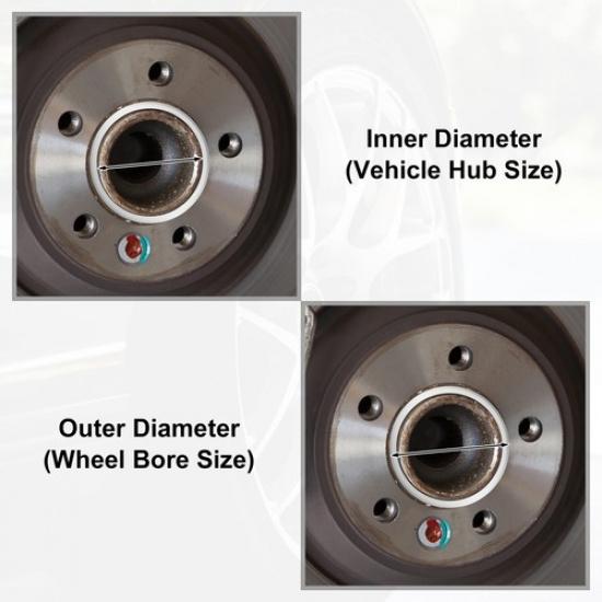 4pcs OD 112mm To ID 106mm Aluminium Alloy Car Hub Centric Rings Bore Spacer