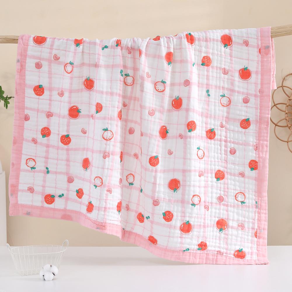 Pătură personalizabilă cu șase straturi din bumbac seersucker pentru copii și prosop pentru bebeluș - Moale, absorbant și pătură cu margine lată