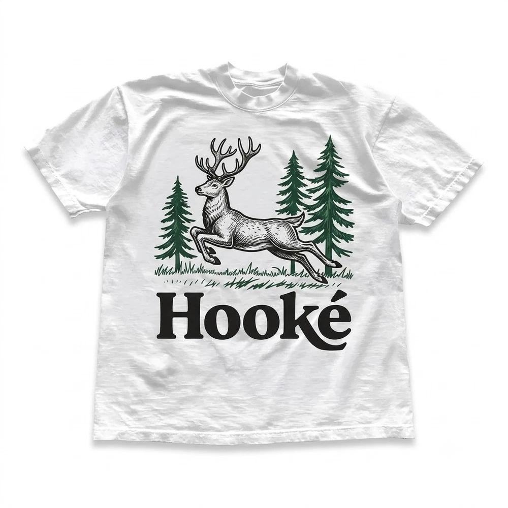 Deer Nature Wildlife Graphic White TShirt S