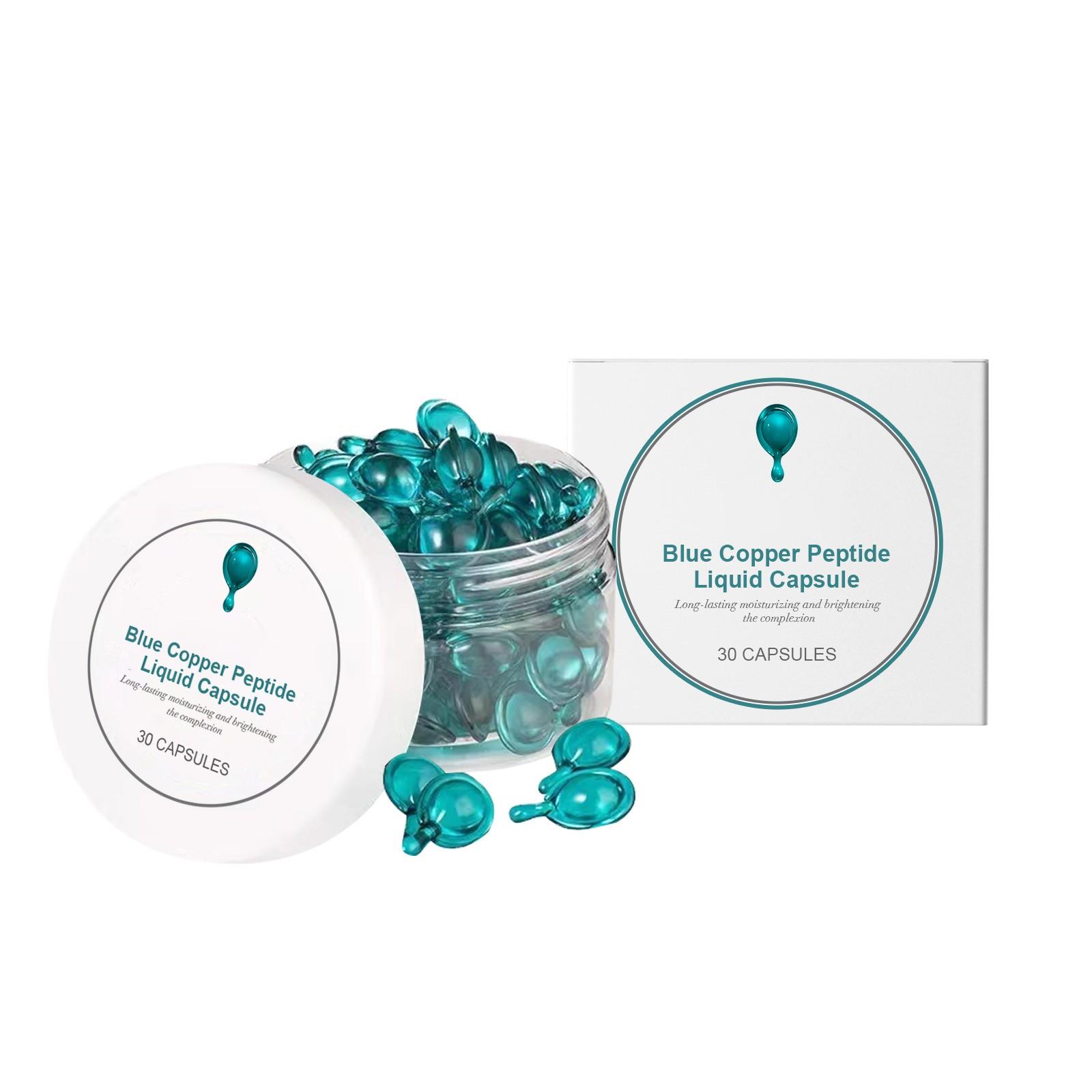 

Однокомпонентный полироль с пептидом голубой меди для увлажнения и ровного тона кожи, в индивидуальной упаковке, портативная капсула для ночного применения 30 мл