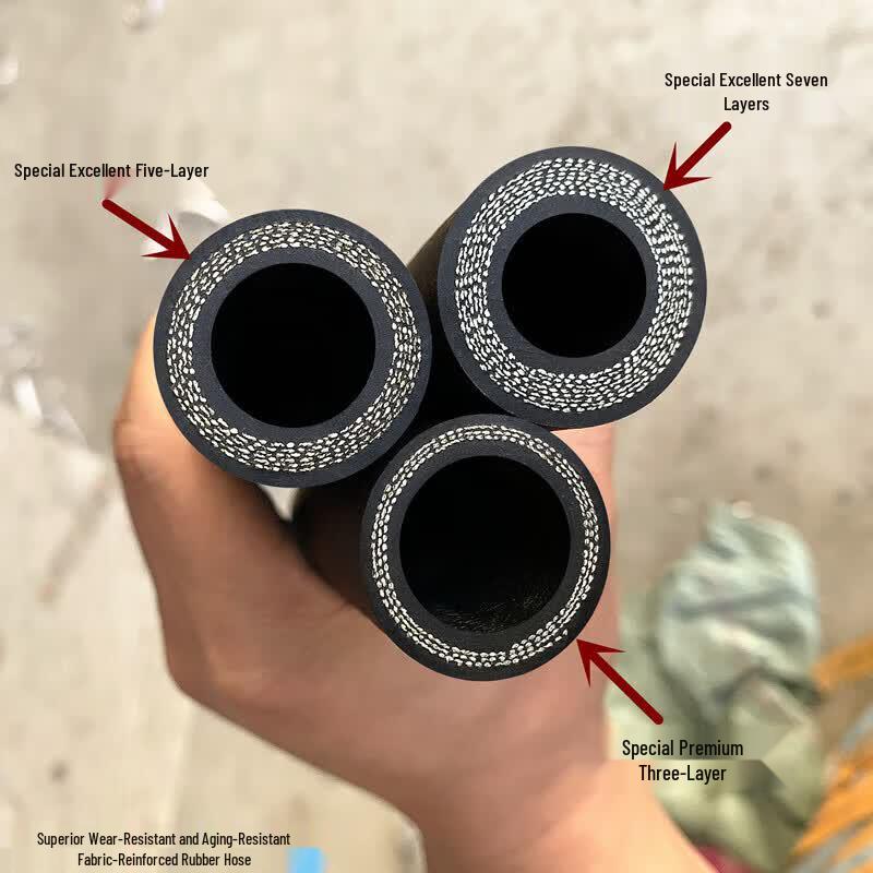 Fabric-Reinforced Black Rubber Water Hose