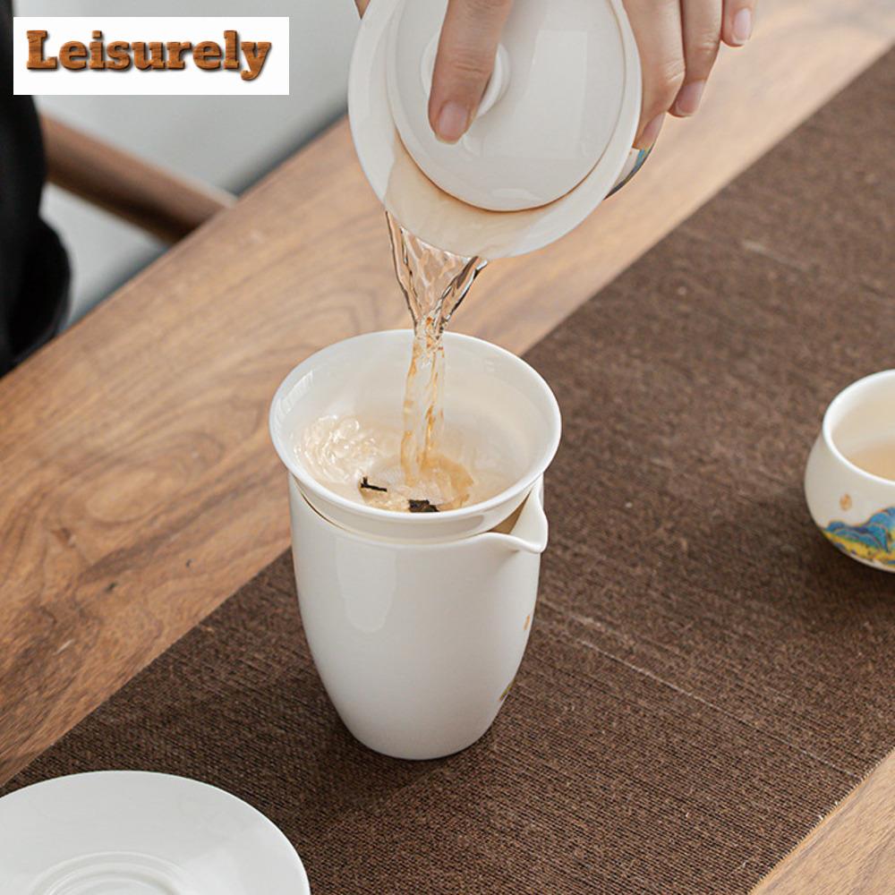 Dehua White Porcelain Landscape Tea Infusor Japanese Tea Diffuser Tea Strainer Tea Soaking Tea Filter Cha Tableware Supplies