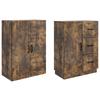 2 Piece Cabinet Set Smoked Oak Wood Based Material