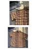 Men's Classic Japanese Retro Plaid Shirt - Short Sleeve, Loose Fit, Casual Summer Jacket.