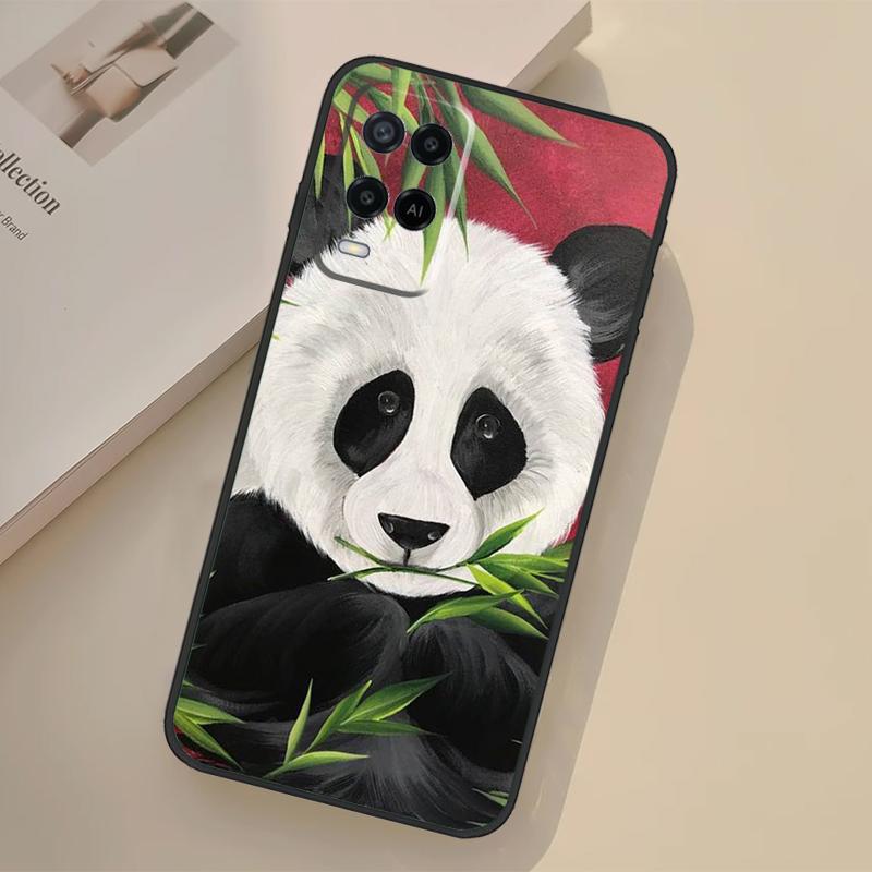 Panda Animal Cute Bear Case For Oppo A76 A96 A16 A17 A18 A60 A80 A40 A38 A58 A78 A98 A94 A74 A54 A15 A57 A77 A5 Pro