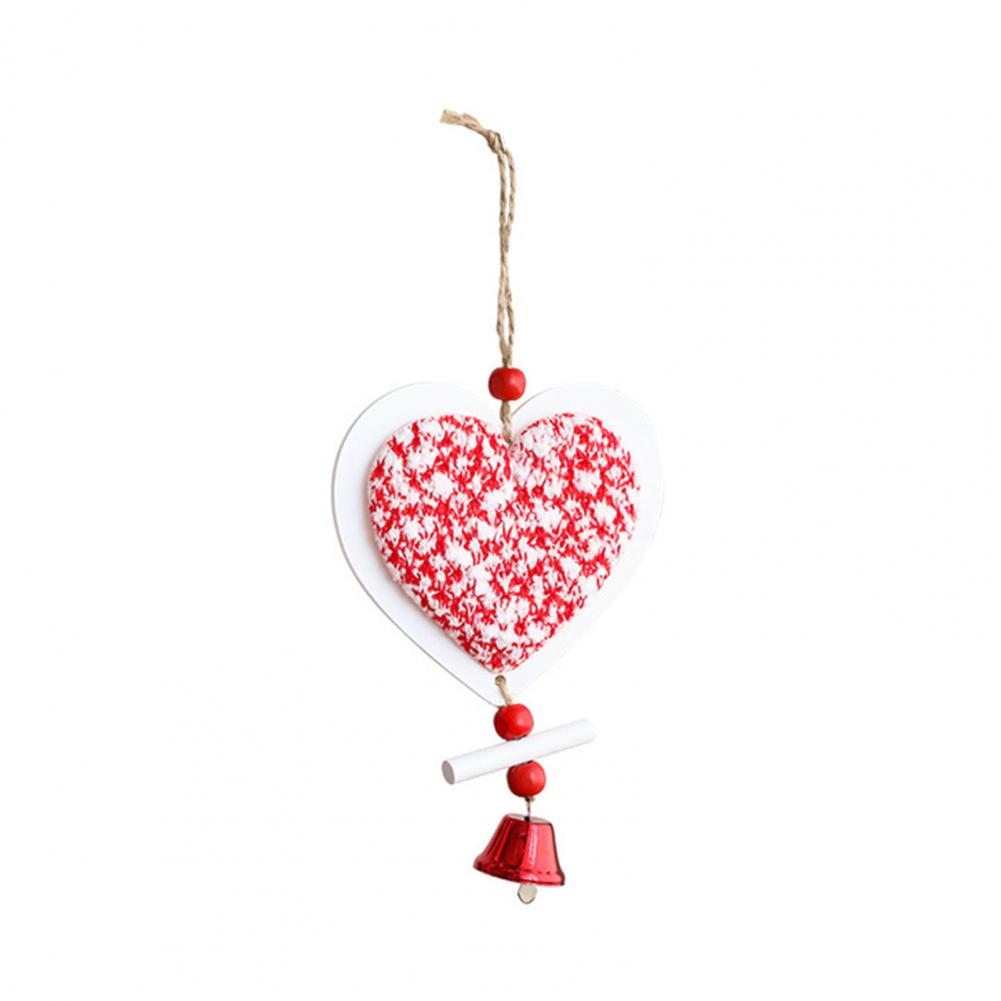 Urocza ozdoba świąteczna z dzwoneczkami Biały dzwonek wietrzny świąteczny Świąteczny zestaw ozdób na choinkę Drewniane serce dzwonek gwiazda