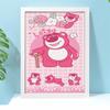 DIY Diamond Painting Kit with Frame,Strawberry Bear Full Circle Mosaic 5D DIY Cross Stitch Kit Home Decoration with Frame, Handicraft Hobby Collection
