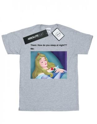 Camiseta Boyfriend de Algodón con Meme de la Bella Durmiente para Mujer/Dama