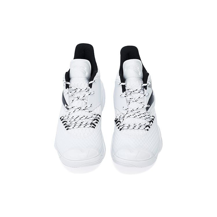 Anta Slip Resistant Abrasion Resistant Low Top Basketball Shoes Men's White Black 112131616S-3