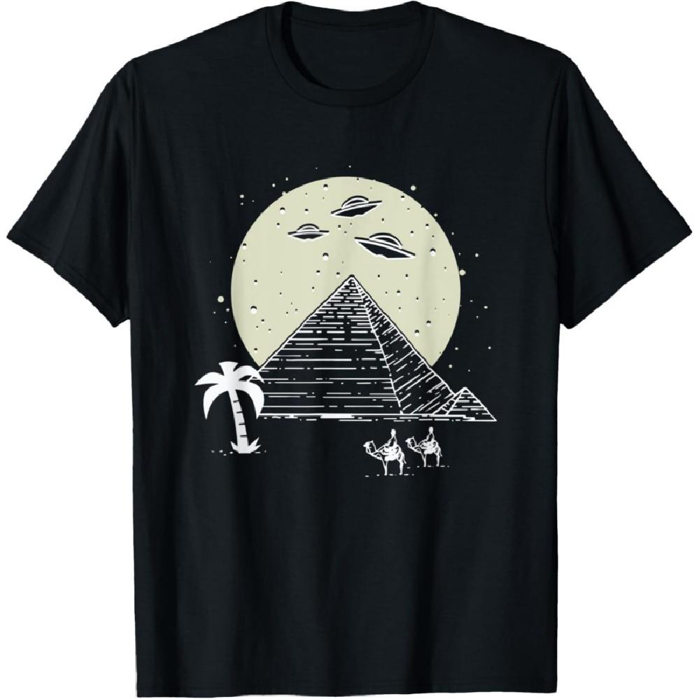 

Ancient Astronaut Egyptian Pyramid UFO Conspiracy Theory T-Shirt S