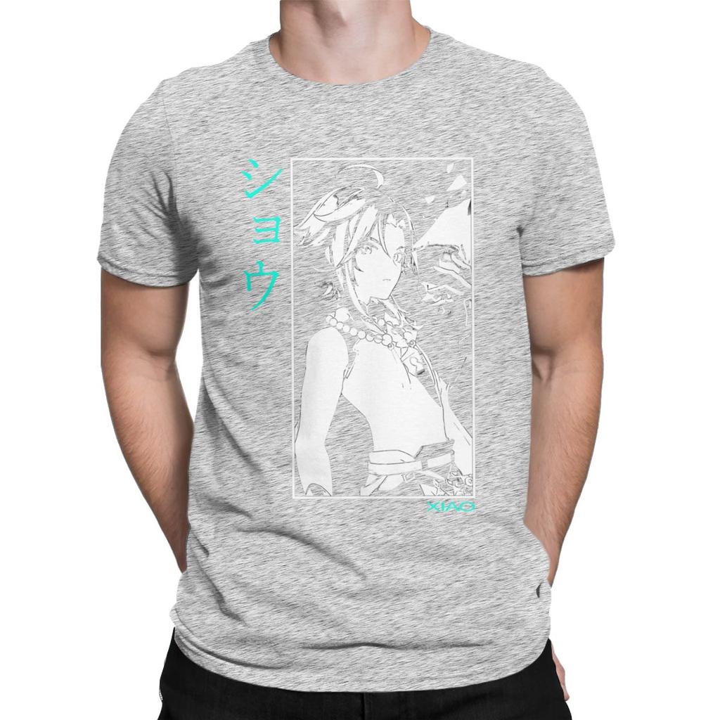 Men T Shirt Xiao Novelty Tees Short Sleeve Genshin Impact Anime Paimon Diluc Game T Shirt
