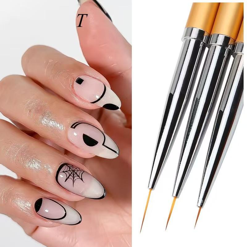 Nail Art Brush Set: Pro Japanese Design for Line & Flower Detailing with Ultra-Long, Ultra-Fine Striping Pens.