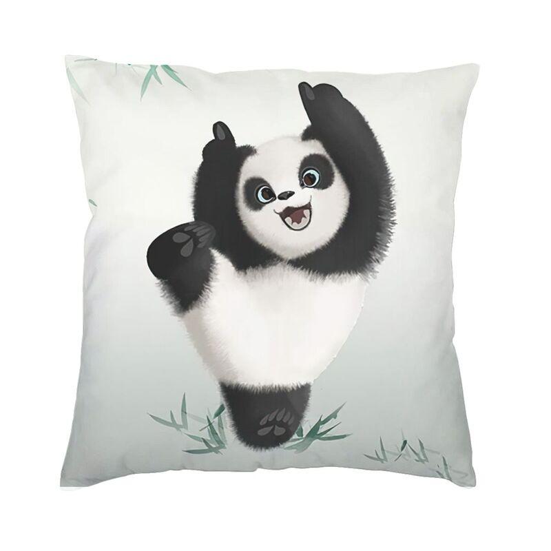 Kawaii Panda Bear Patterns Cushion Cover Sofa Home Decor Animal Cartoon Square Throw Pillow Case 45X45