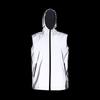 Spring Summer Reflective Vest Men's Hooded Outdoor Casual Cycling Jogging High Visibility Safety Glow Clothes Hip Hop Streetwear