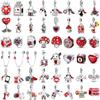 New 925 Silver Red Strawberry Perfume Charms Beads Fit Bracelet Christmas Party DIY Gift Women
