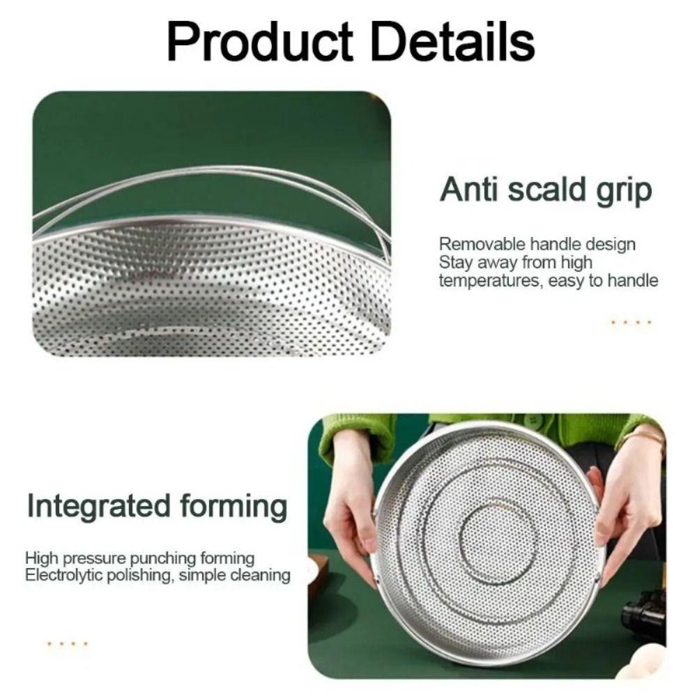 Stainless Steel Steamer with Handle Steam Cooking Utensil Steaming Tray Foldable Steaming Grid Cookware