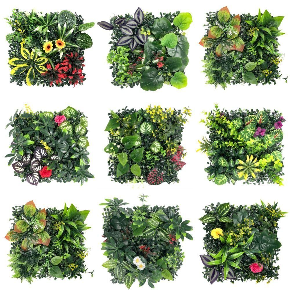 DIY Artificial Plant Wall Panel Sunflower Artificial Fern Grass  Background Wall Decoration
