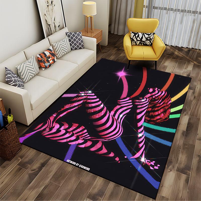 Striped Cosmic Female Design suitable as a non-slip mat for the living room or bedroom sofa
