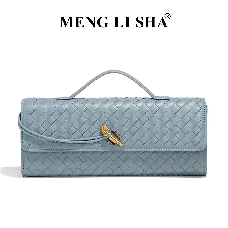 

Retro niche high-end woven bag, horizontal hand-held dinner bag, simple and versatile single shoulder messenger baguette bag