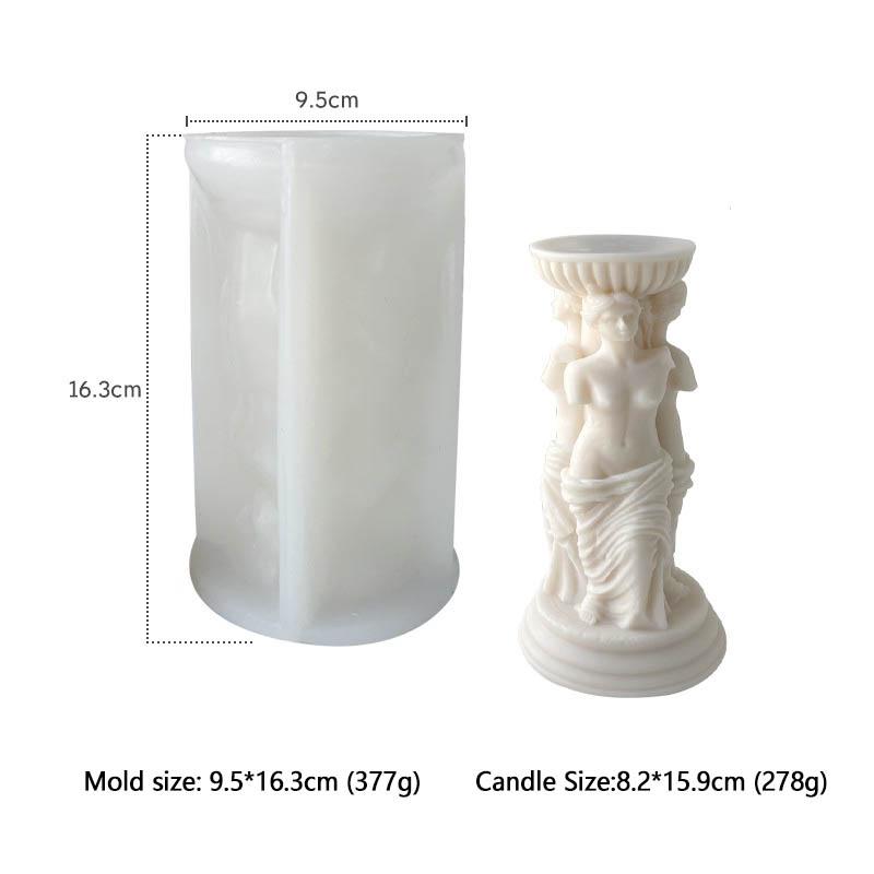 DIY Klassische Römische Säule Silikon Kerzenform 3D Statue der Venus Körper Aromatherapie Seife Gips Epoxidharz Form für Geschenke Dekor