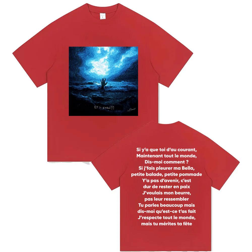 Rapper BOUSS ET SI JECHOUE   Tour Album 2025 Merch TShirts Mens Pop Fashion Vintage Oversized Cotton T Shirt Fans Streetwear