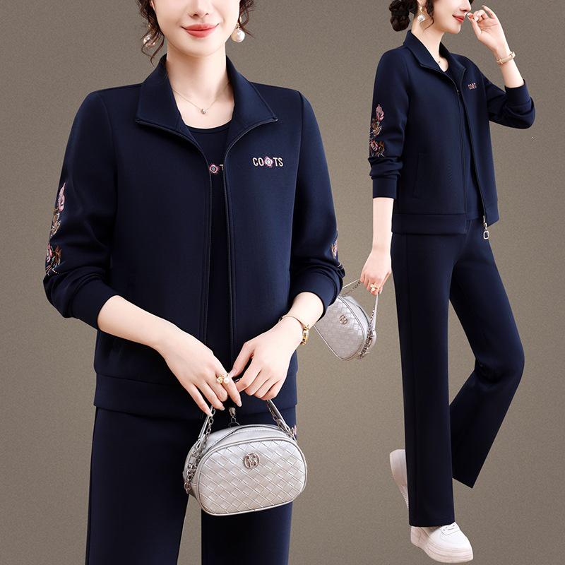 Women's Casual Sportswear: Spring/Autumn Loose Hoodie, Long Pants, Outdoor Jogging/Fitness Three-Piece Set