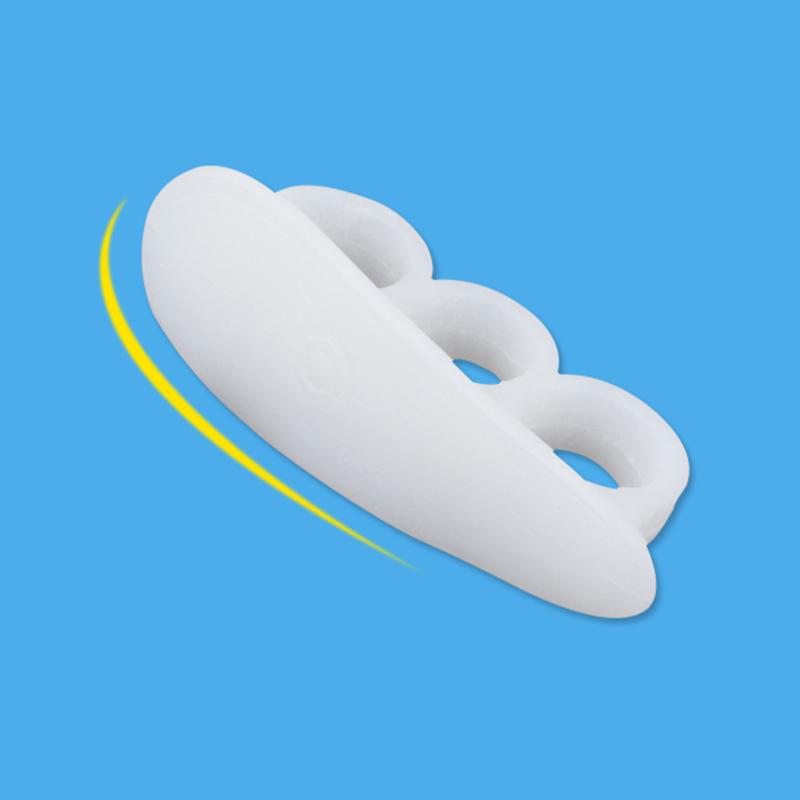 Professional Comfortable Pain Relief 3 Holes Silicone Toe Separator Hallux Valgus Corrector