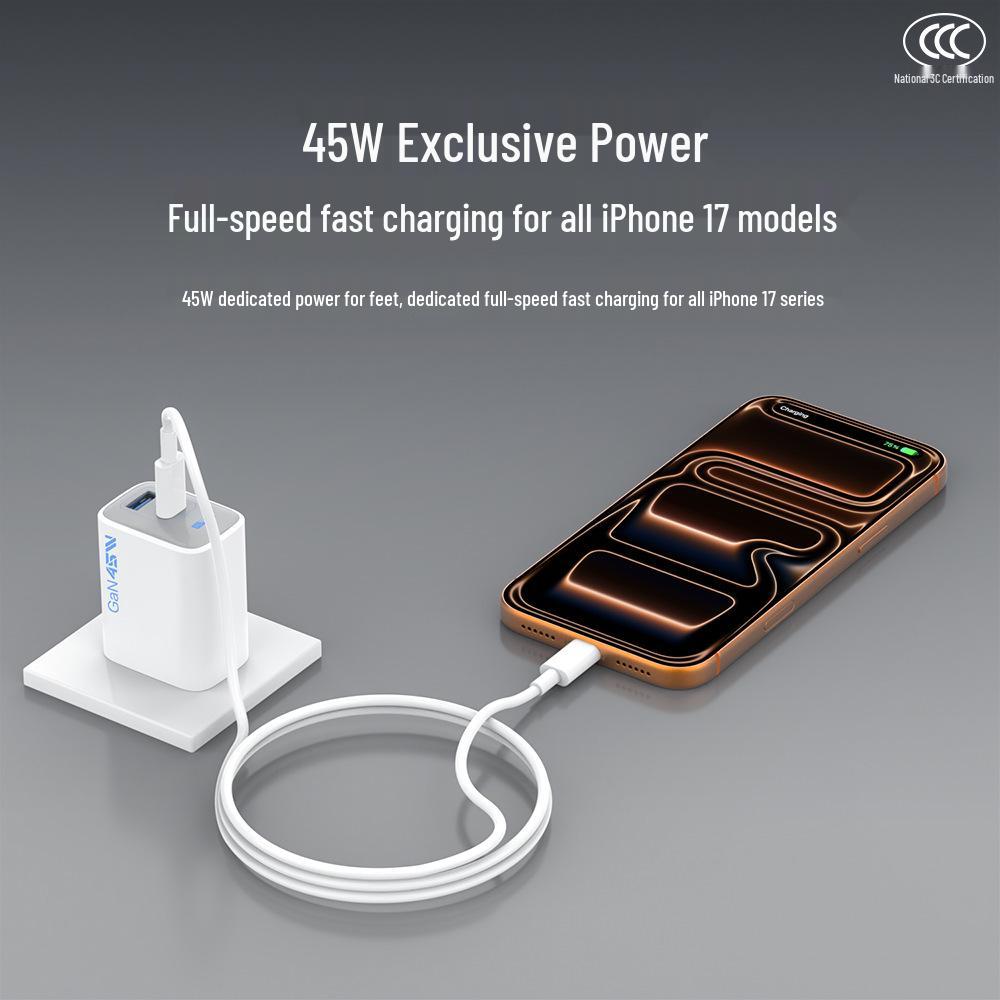 ZUZG 45W GaN Dual-Port Fast Charger with Display for Tablets, Laptops, and Phones