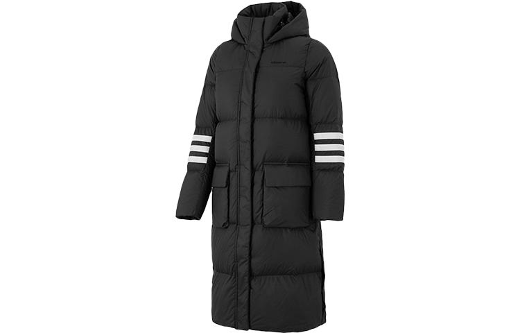 Adidas Neo Пуховики Женские Черные С Капюшоном Средней Толщины Другое H18619 L