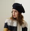 French Women's Wool Knit Striped Beret: Warm, Elastic, Brimless Winter Hat