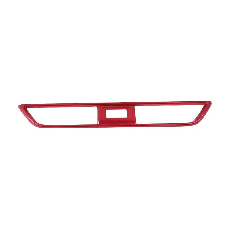 Honda Accord 18th Gen Red Interior Trim Kit: Gear Shift Frame, Armrest, Air Vent, Gear Knob, Steering Wheel.