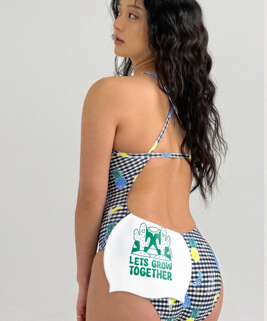 Seopeoseuko Fruits On Check Swimwear(