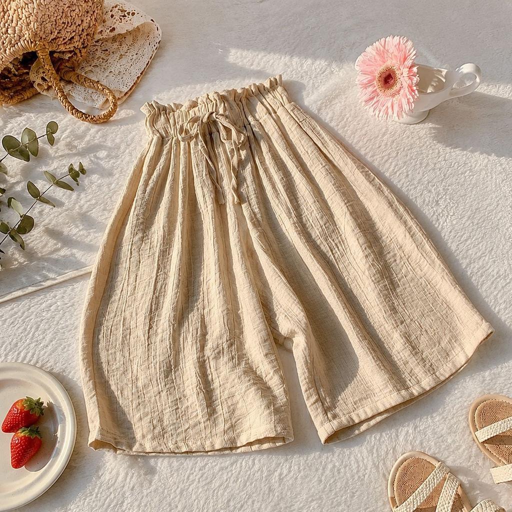 Girls Loose Wide Leg Shorts Summer Breathable Candy Casual Kids Shorts