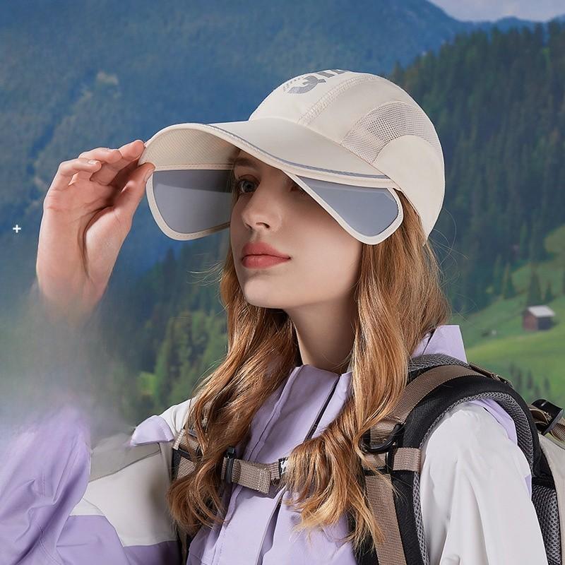 Summer Sun Protection Cap With Retractable Brim For Outdoor Cycling And Casual Wear
