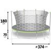 Trampolina Ogrodowa 12Ft/374Cm Z Siatką Wewnętrzną I Drabinką Neo-Sport