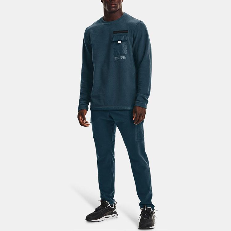 Under Armour ColdGear Casual Training Sports Crew Neck Sweatshirt Men Tops Blue 1366200-413