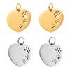 10Pcs/Lot Hollow Paw Heart Charms Stainless Steel Mirror Polished Charms Wholesale Heart Paw Charm Pendant For Jewelry Making