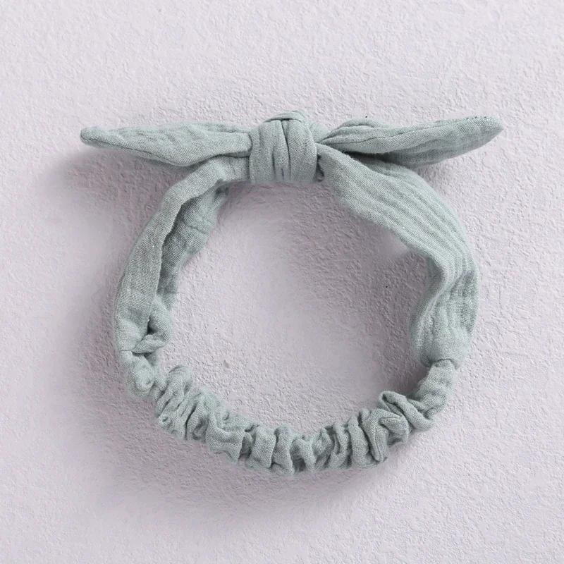 Baby Elastic Hair Bands Girl Headband Cotton Linen Kids Headwear Knot Hair Accessories Toddler Rabbit Ear Turban Playa Ties Soft