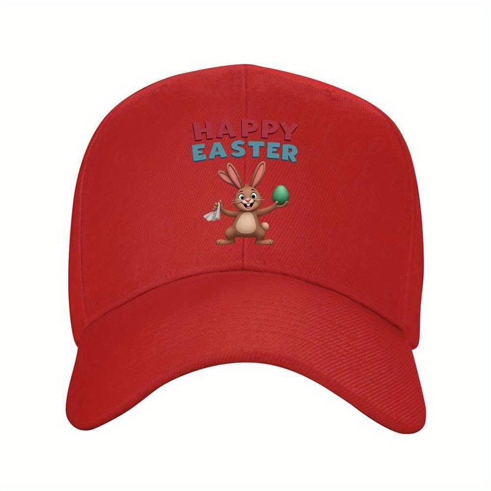 Happy Easter Bunny Baseball Cap Adjustable Polyester Casual Outdoor Fashion Hat
