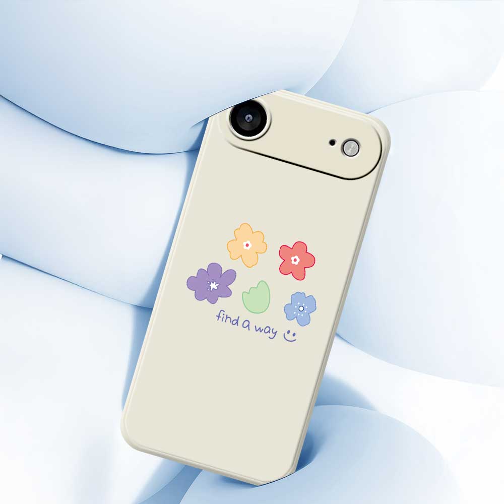 For iPhone 17 Air Case Five Colors Flowers Pattern Printing Straight Edge TPU Phone Back Cover