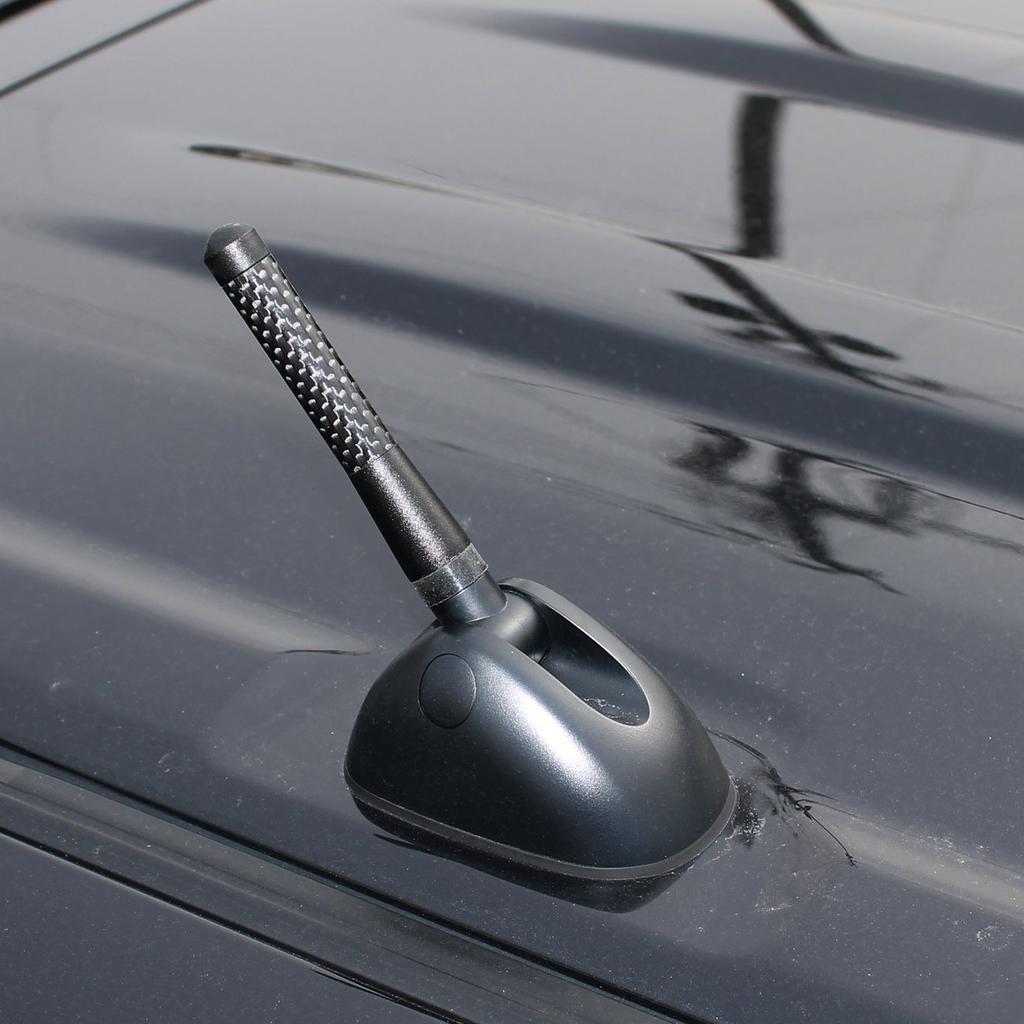Kurze Radioantenne, Auto, Carbon, 4,7 Zoll (12 cm), Silber, mit Abstandshalter
