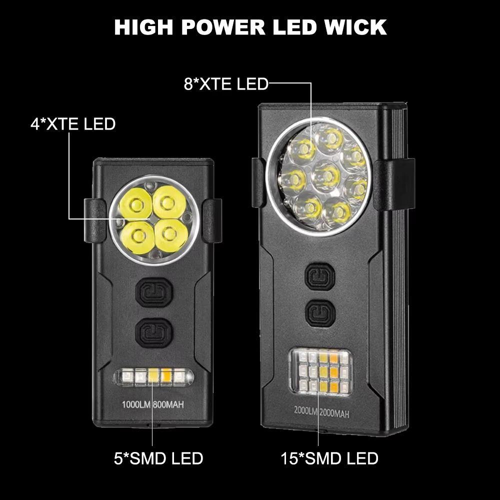 Portable Work Light Bright Light Hands-free Keychain Flashlight Waterproof 10 Lighting Modes Mini LED Flashlight